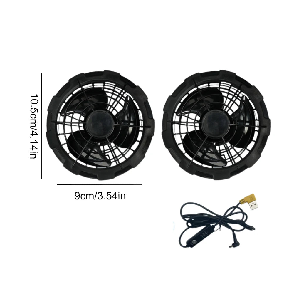 cooling vest ice fan fan and power cord black color
