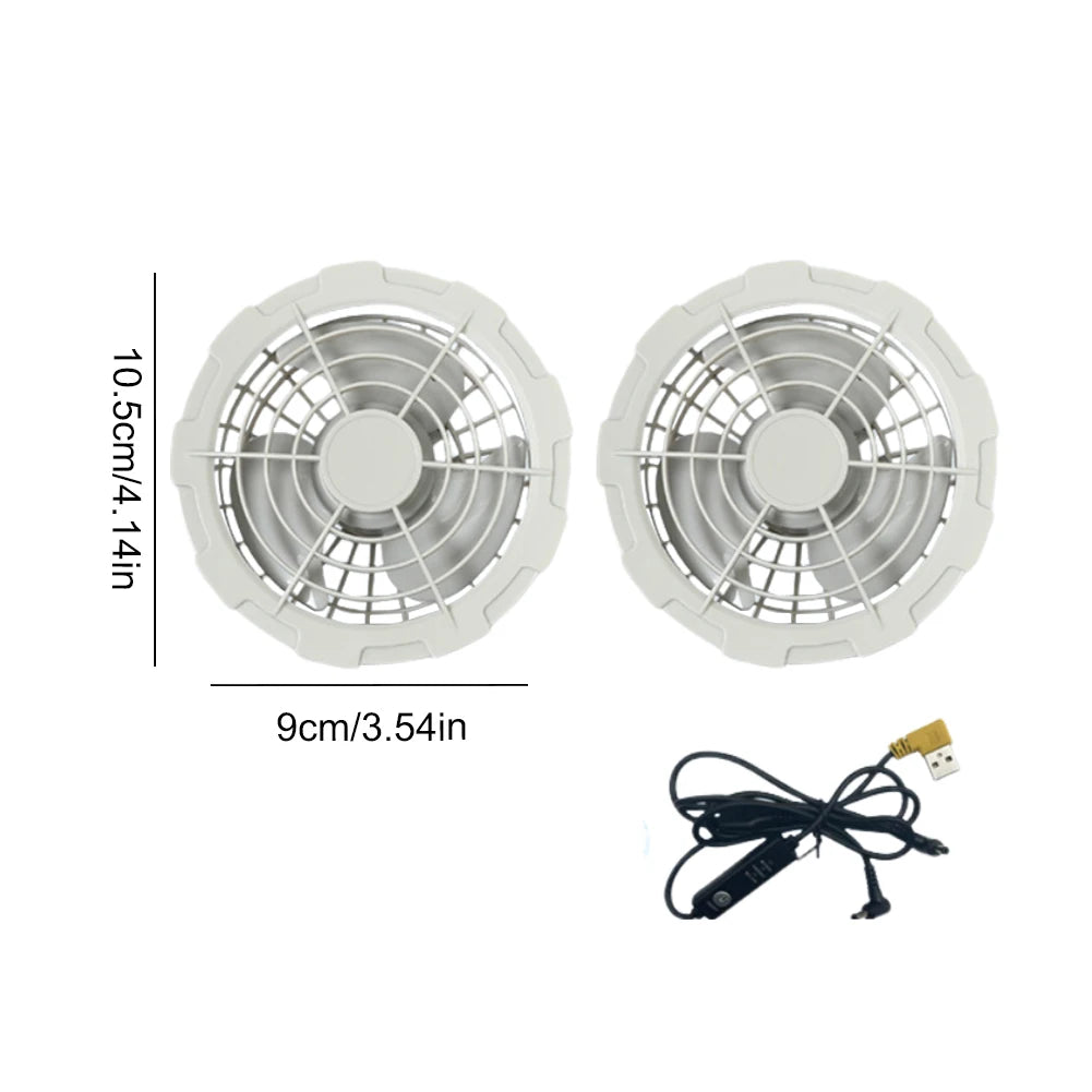 cooling vest ice fan fan and power cord white color
