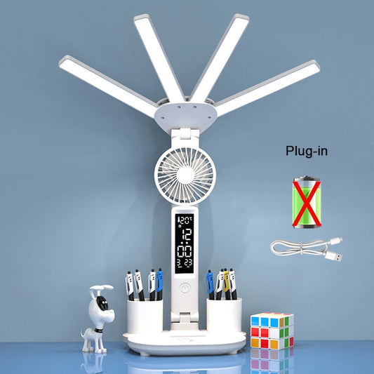 Multifunctional Table Lamp Fan – Light, Cool, and Organized