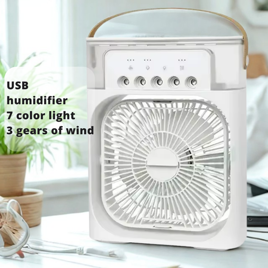 Mini 3-in-1 Air Cooler Fan | USB & LED Light
